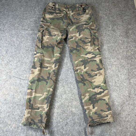American Eagle Cargo Camouflage Pants Men's 28x28 Green Original Straight Flex - Picture 9 of 12